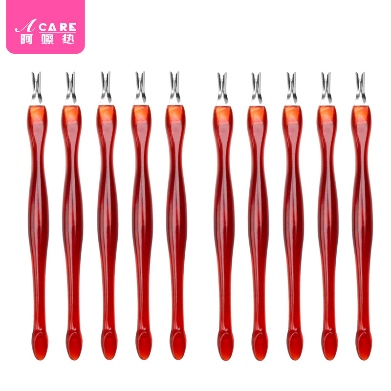 10 brown long handles