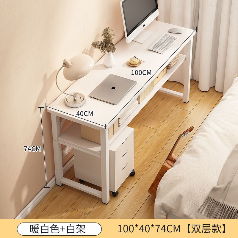 Escritorio de computadora, dormitorio de escritorio, escritorio de oficina en el hogar, escritorio largo, apartamento pequeño, estrecho contra la pared, escritorio de estudiante, estudio