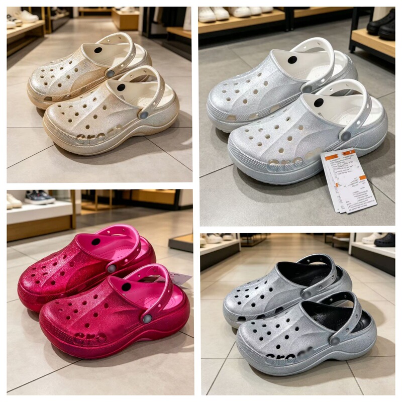 2026 Summer Cross Clogs for Women, Thick-Soled Height-Increasing Beach Shoes, Outdoor Shiny Baya Wholesale 2026 Summer Cross Clogs for Women, Thick-Soled Height-Increasing Beach Shoes, Outdoor Shiny Baya Wholesale