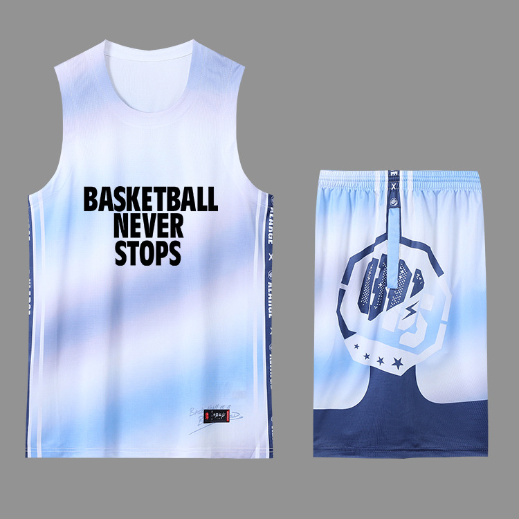 Children's Basketball Uniform Set, Men's and Women's Jerseys, College Team Uniforms, Sports Vests, Short-Sleeved Quick-Drying Sports Fashion
