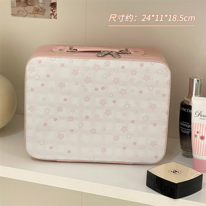 2024 nueva estrella maquillaje caja de alta capacidad portátil para el cuidado de la piel maleta de almacenamiento bolsa de viaje maquillaje