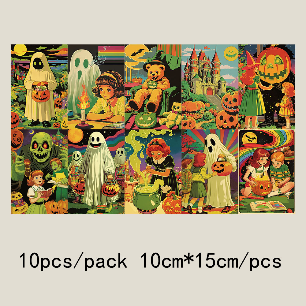 Colección de cientos de tarjetas de postal, estilo ins, estilo anime japonés, estilo retro, arte festivo, suministros culturales y creativos