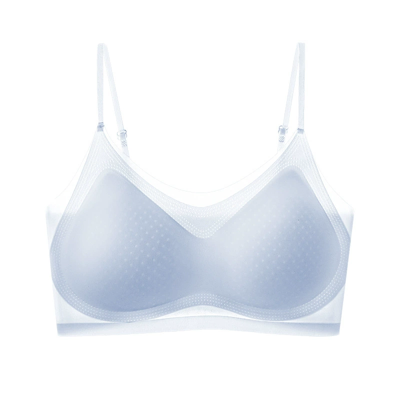 Silk supporting wireless bra, thin breathable bra top, for small vest, beautiful back
