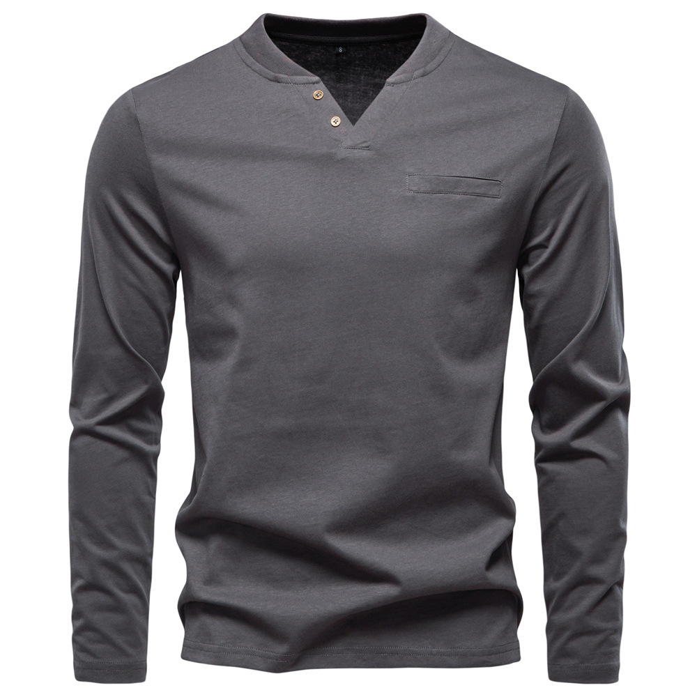 Maglia uomo maniche lunghe scollo a v slim fit in cotone_voghion.com