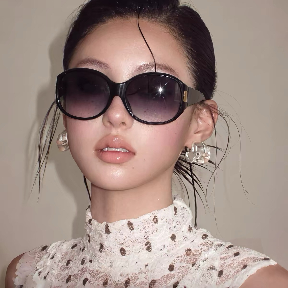 Getai 17003 glasses, tortoiseshell large-frame sunglasses, vintage old money style, Y2K oversized sunglasses, UV protection sunglasses