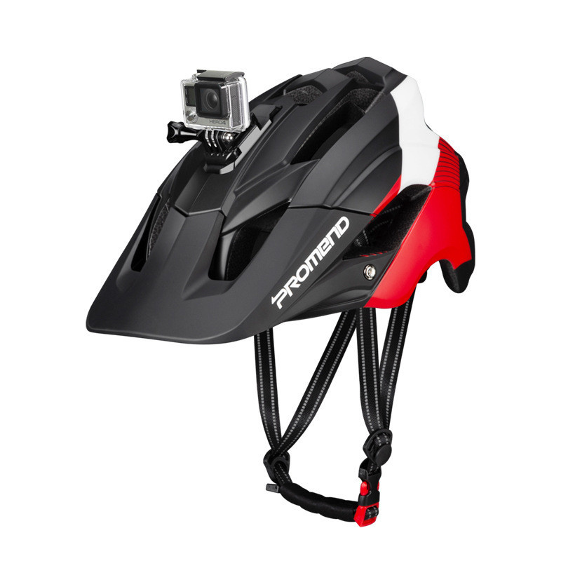 Casco de bicicleta de montaña montar deportes fuera de carretera con luz trasera con base de cámara casco equipo cuesta abajo