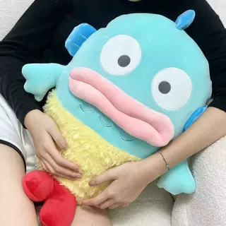 卡通人鱼汉顿小怪兽天妇罗炸虾抱枕玩偶丑鱼公仔变身虾尾毛绒娃娃