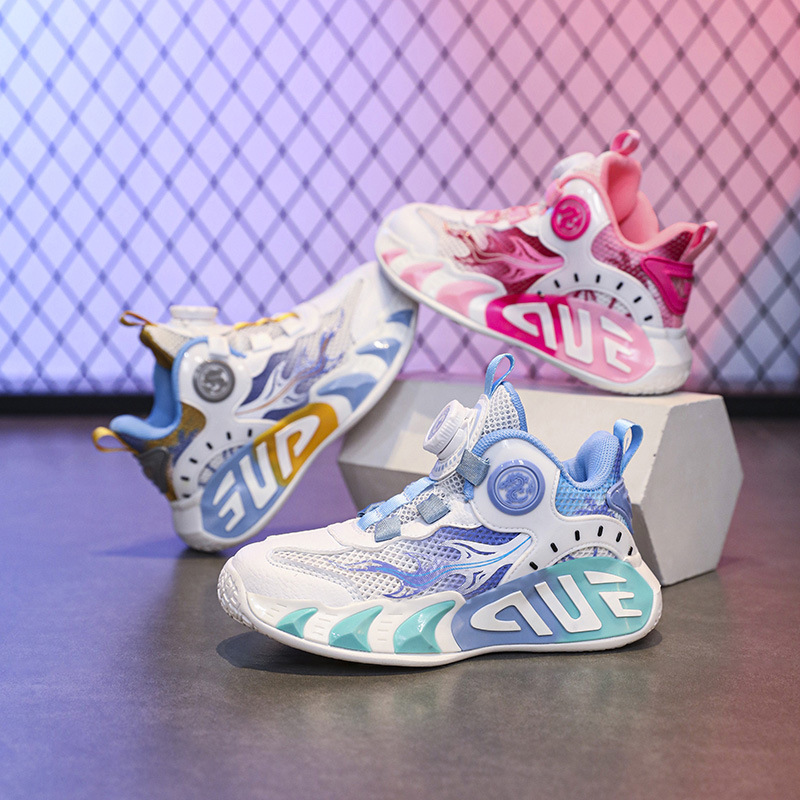 Zapatillas de baloncesto para niños, zapatillas deportivas para niñas, nueva malla de verano, transpirable, zapatillas de entrenamiento ligeras para niños, malla