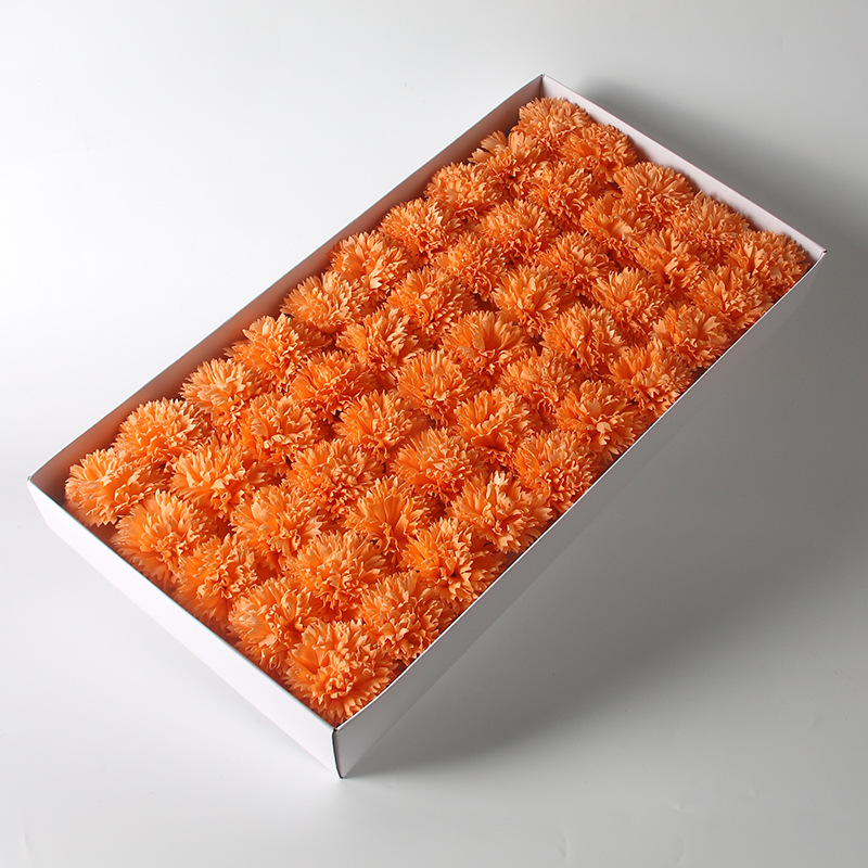 Flores artificiales de jabón, cabezas de flores de jabón para el Día de la Madre, claveles de jabón simulados con materiales para envolver flores, ramo de flores simuladas