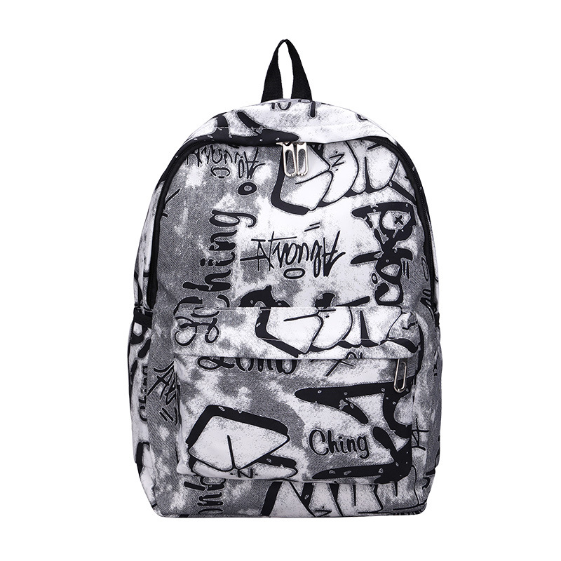 Nuevo estudiante de secundaria mochila personalizada carta graffiti mochila pareja de gran capacidad mochila bolso de viaje moda