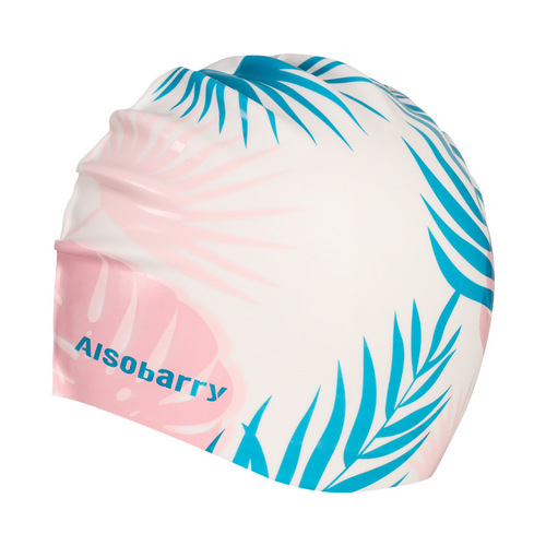 Silicone Waterproof Swim Cap with Printed Patterns, Inner Sanding, Thin and Comfortable, Non-Slip, High Toughness and Elastic, Professional, Unisex