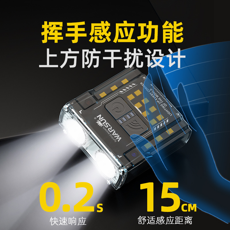沃尔森夜钓头灯G7强光超亮充电超长续航钓鱼专用头戴式感应帽夹灯|undefined