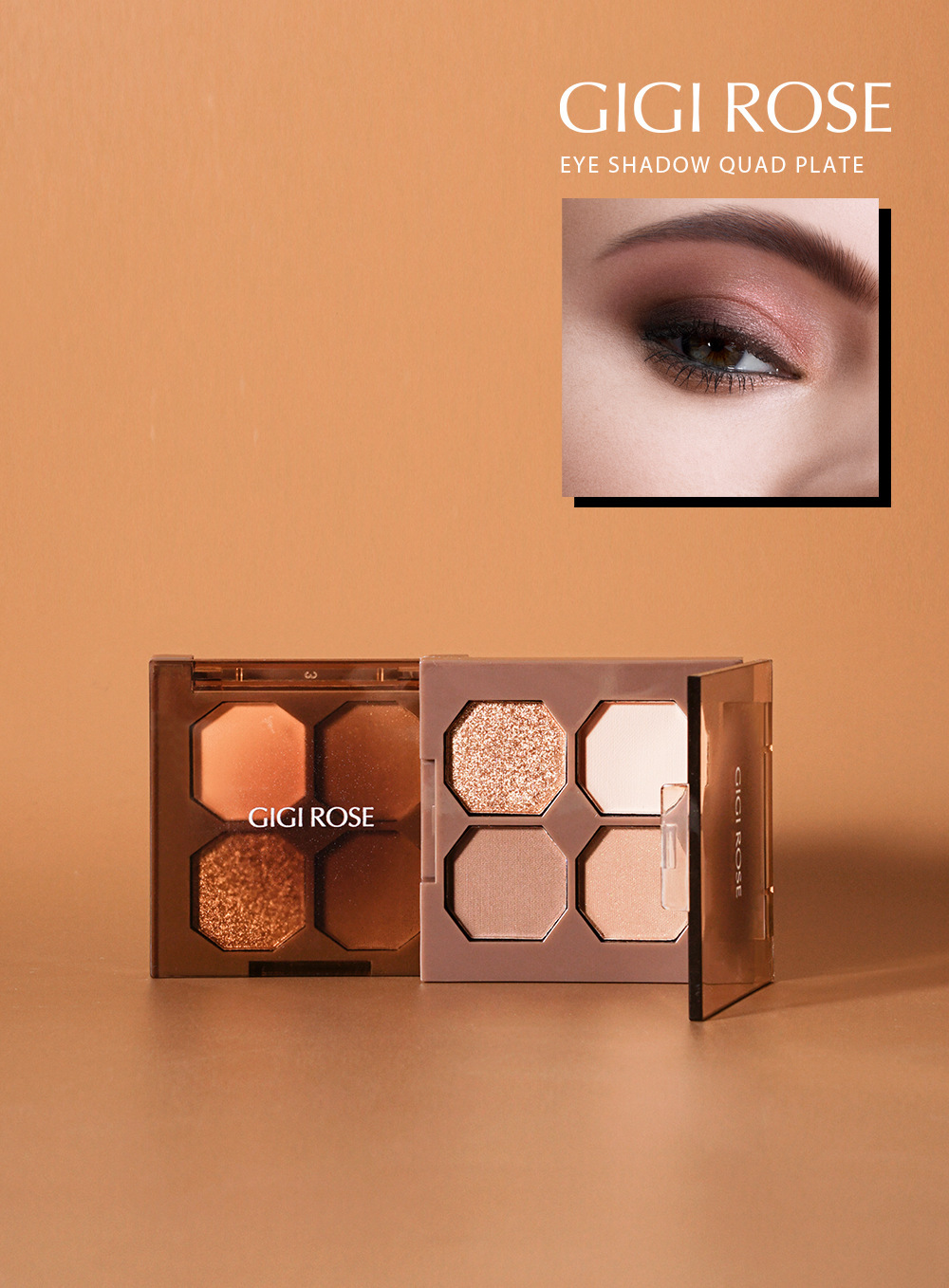 GIGI ROSE's four-color eyeshadow palette is easy to apply without powder flaking. It features earth tones, brightening and matte contouring. New product undefined