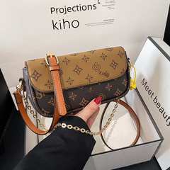 高級感女包包2023新款時尚復古印花小方包百搭單肩斜挎包腋下包潮