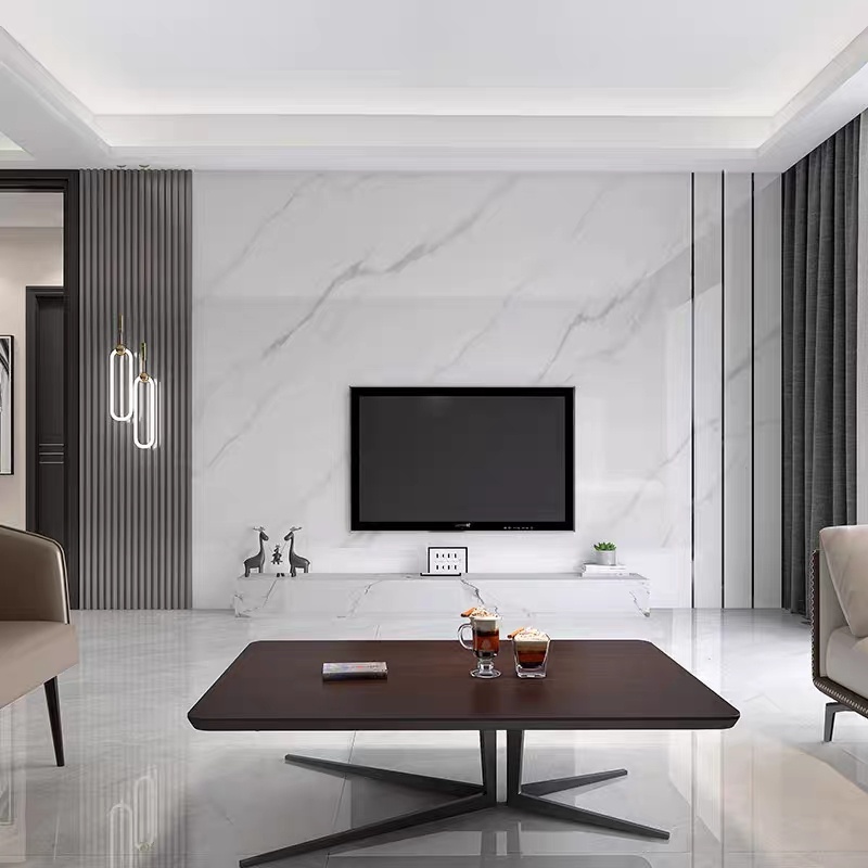 轻奢影视吊顶板T碳3d仿大理石UV板集成墙板新款客厅沙发电视背景