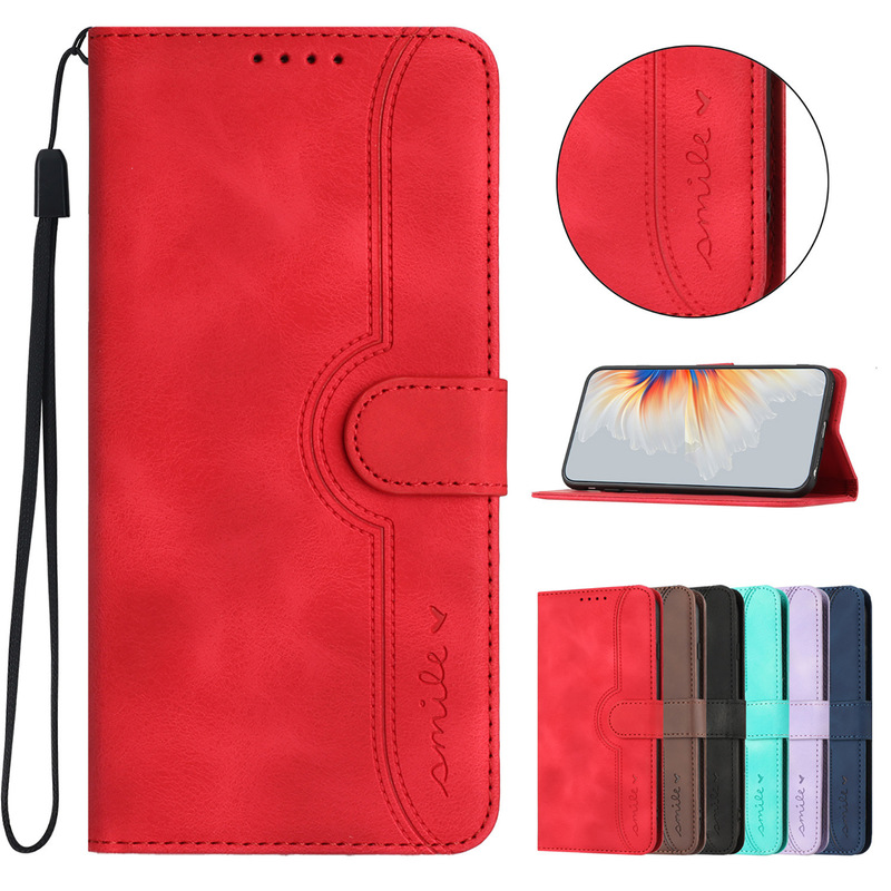 Suitable for Samsung S26 Smile Face Phone Case A56 Skin-Feel Embossed Leather Case A17 Card Slot Wallet Protective Case Suitable for Samsung S26 Smile Face Phone Case A56 Skin-Feel Embossed Leather Case A17 Card Slot Wallet Protective Case