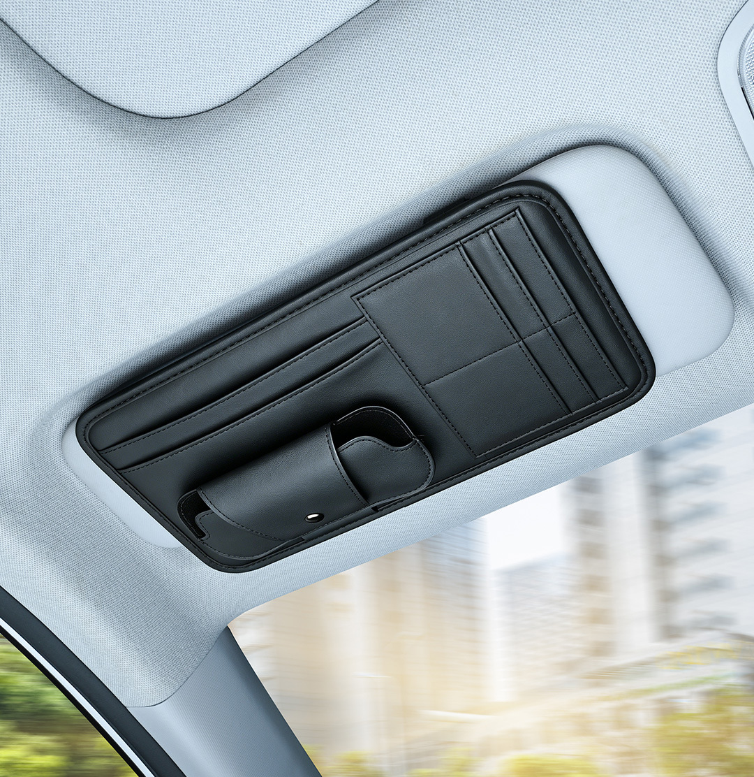 Car Sun Visor Storage Clip, Multifunctional Car Glasses Holder, Card Holder, In-Car Storage Bag, Document Holder, Storage Set