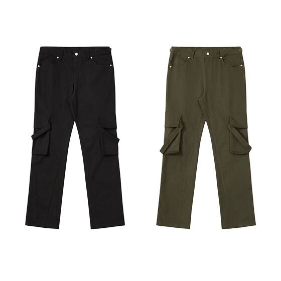 vujade cargo1.0 micro flared pants strap overalls male kenijima same style