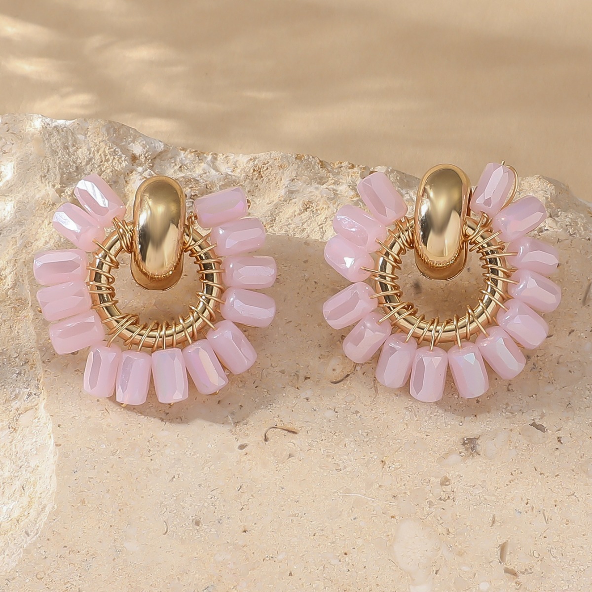 12g Weight 304 Stainless Steel Ear Needle Material Drop Earrings Classification 1 Pair Quantity Holiday, Daily Occasion Artificial Crystal Material Geometric Pattern All Seasons Season Women's Gender Plating Design Retro, Simple Style Style 1 Pair Retro Simple Style Geometric Plating Artificial Crystal Drop Earrings 7