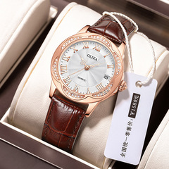 Women's watch fully automatic mechanical watch casual fashion hollow mechanical watch genuine leather waterproof diamond watch for women