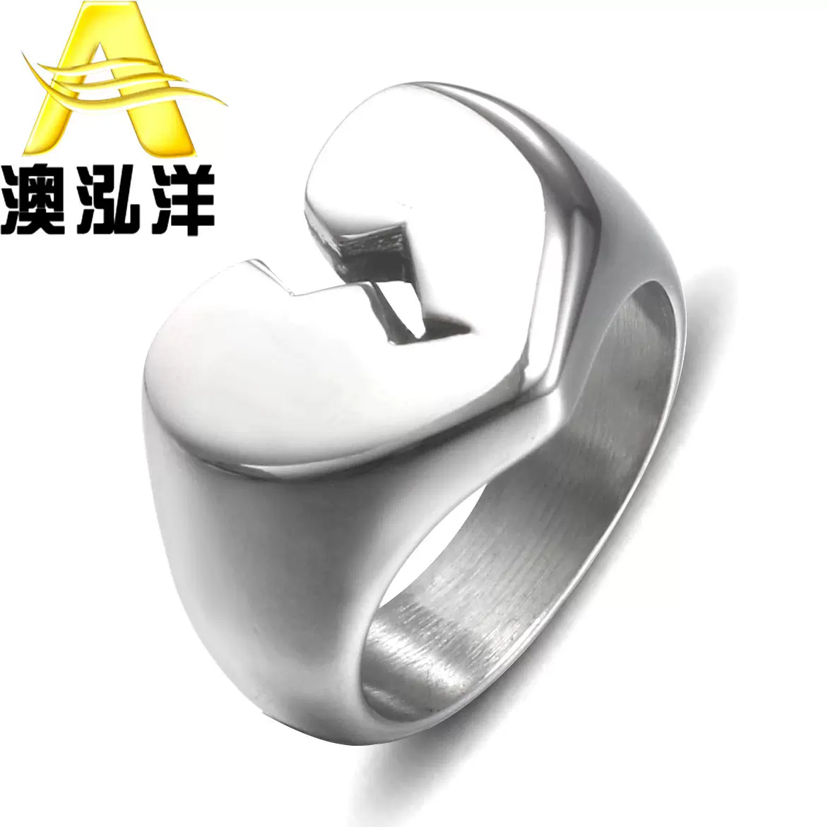 欧美时尚心形钛钢戒指 个性简约女士不锈钢戒指饰品批发HZ238