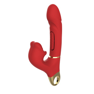 Female Masturbation Device, Automatic Tongue Licking, Clitoral Double-Pat Vibrating Orgasm Artifact Massager, Adult Sex Toy