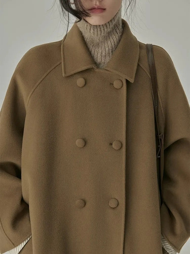 woolen coat women's medium and long autumn and winter new woolen coat Hepburn style temperament thickened Japanese
