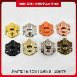 现货供应五金锁扣锁牌箱包金属扣五金锁扣礼盒木盒彩盒元宝扣