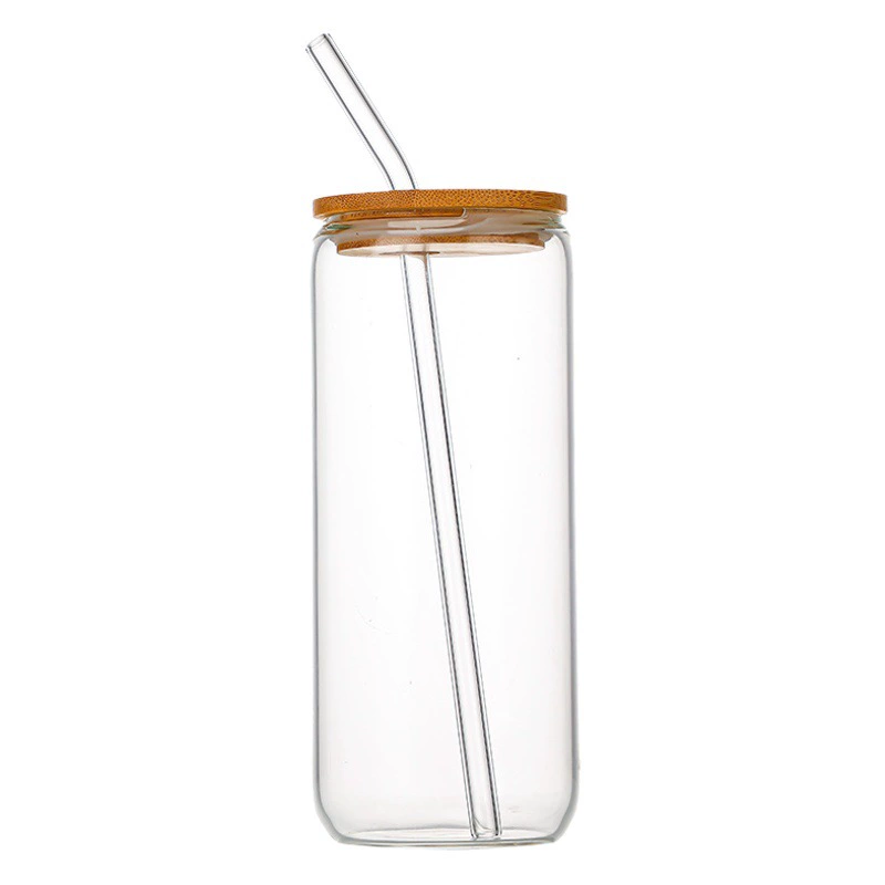 Amazon, соломенная чашка из боросиликатного стекла, прозрачное стекло, устойчивая к высоким температурам чашка для колы, бамбуковая крышка, сок, холодный напиток, летняя чашка для воды