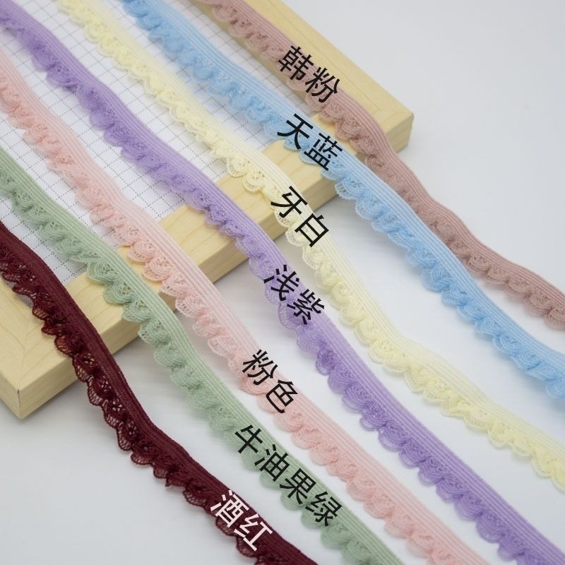 辅料优质彩色弹力蕾丝花边松紧带diy娃衣装饰袖口裙边领口边