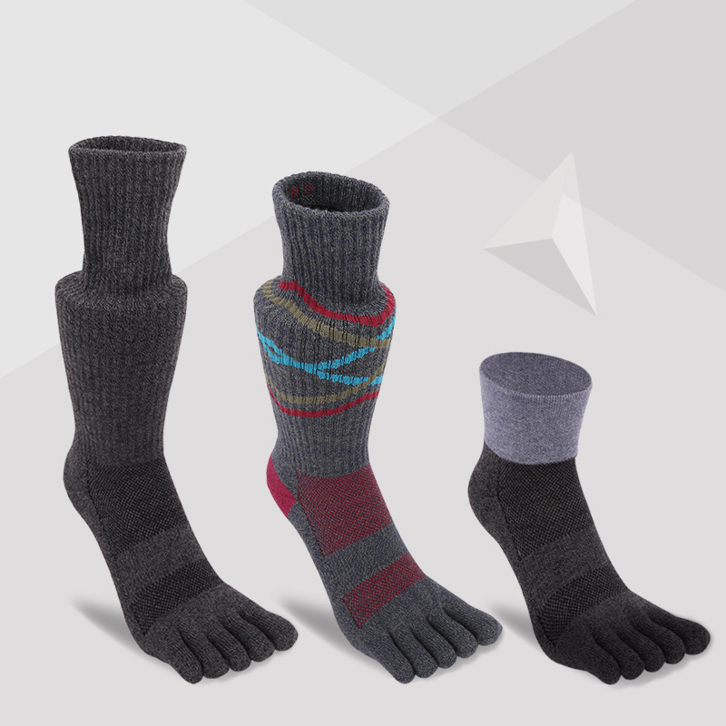 COOLMAX sports running socks thickened Terry socks injinjinji same quality mid-barrel winter running rope skipping socks