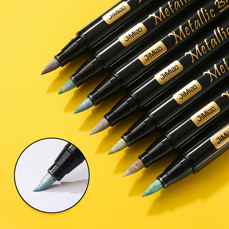 Marcador acrílico de metal de venta caliente transfronterizo Marcador de pintura a mano de graffiti de 24 colores Marcador para exteriores a base de agua de cabeza suave