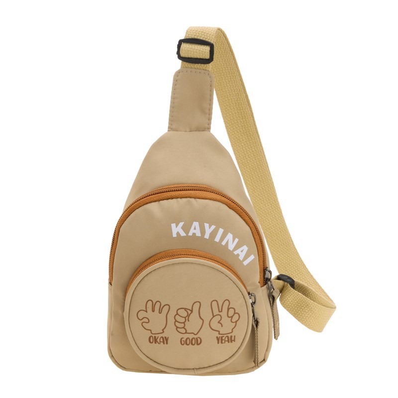 Bolso de pecho para niños y niñas de deportes de ocio, letras de estilo occidental, lindo monedero de bebé de palma pequeña 2025 nuevo bolso para niños