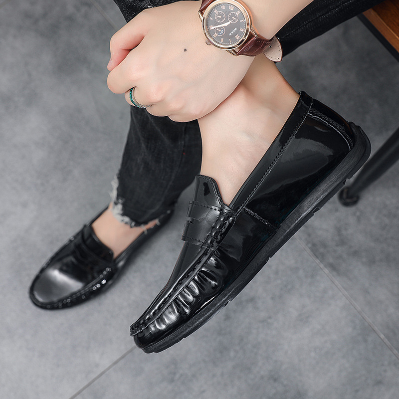 Bean shoes men soft soles all business bright casual shoes men's loafers_vogvips.com