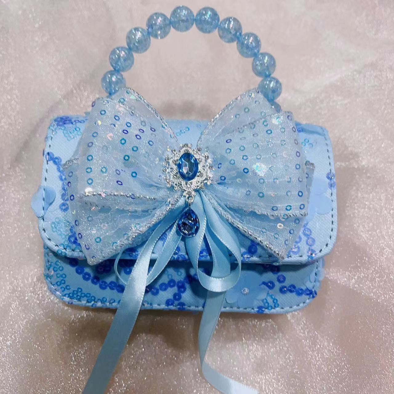 Bagos de hombro para niños primavera y verano frescos bolsos de perlas para niñas Aisha pequeña princesa bolsos de mochila de estilo extranjero