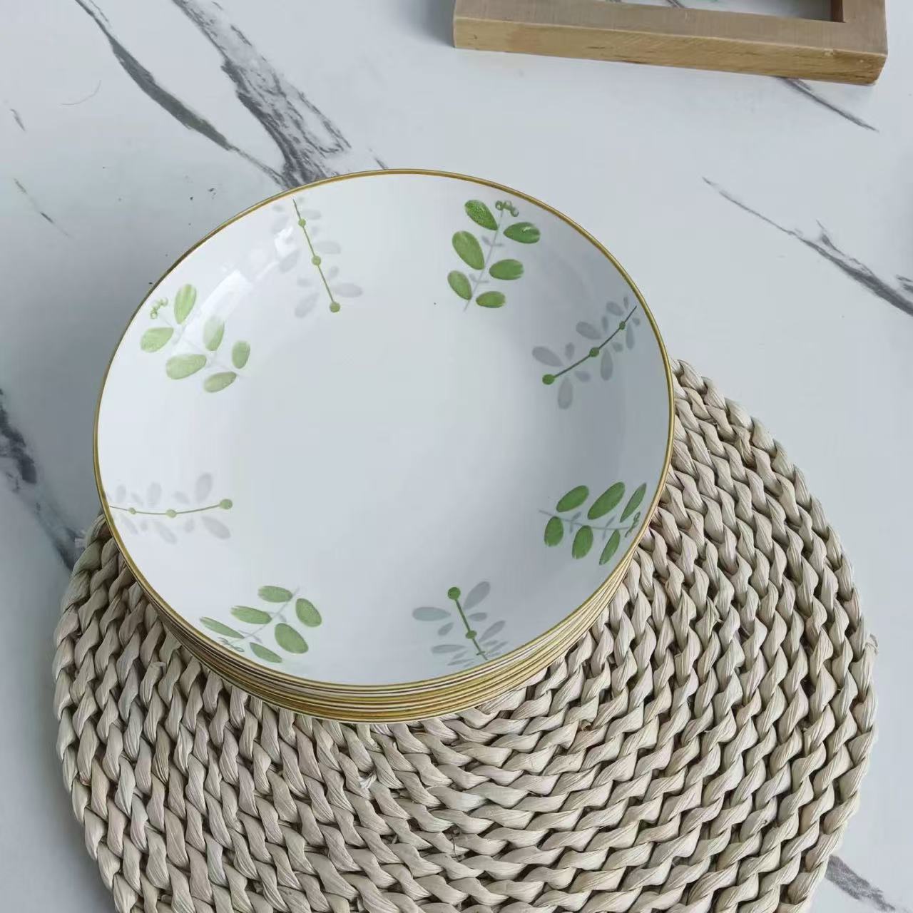 Tazón de arroz de color esmaltado de estilo japonés, juego de vajilla de cerámica fresca pequeña, juego de platos para el hogar, tazón de fideos, plato de verduras, plato de frutas