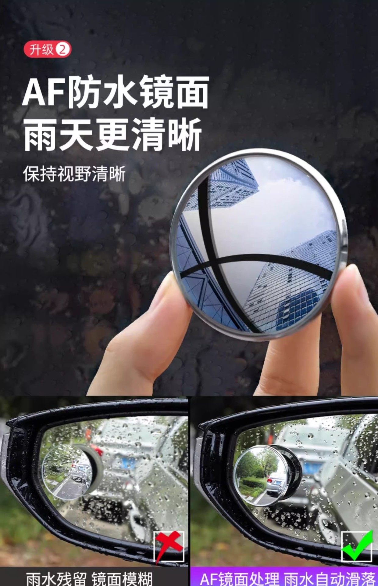 Suction Cup Type Car Rearview Mirror Small Round Mirror Adjustable Blind Spot Reversing Aid Ultra-Clear Wide-Angle Blind Spot Reflector Wholesale