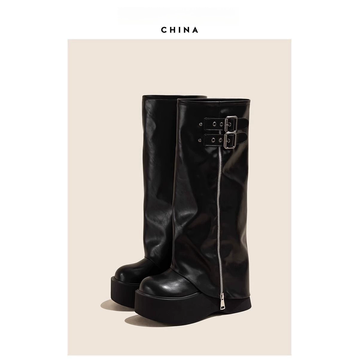 Zhao Lusi, нишевые брюки на толстой подошве высотой 8 см, дизайн Martin 2025, весенне-летние универсальные модные короткие ботинки Maillard