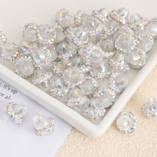 热销个性时尚陶泥镶嵌水晶钻球满钻直孔diy串珠配件吊坠饰品批发