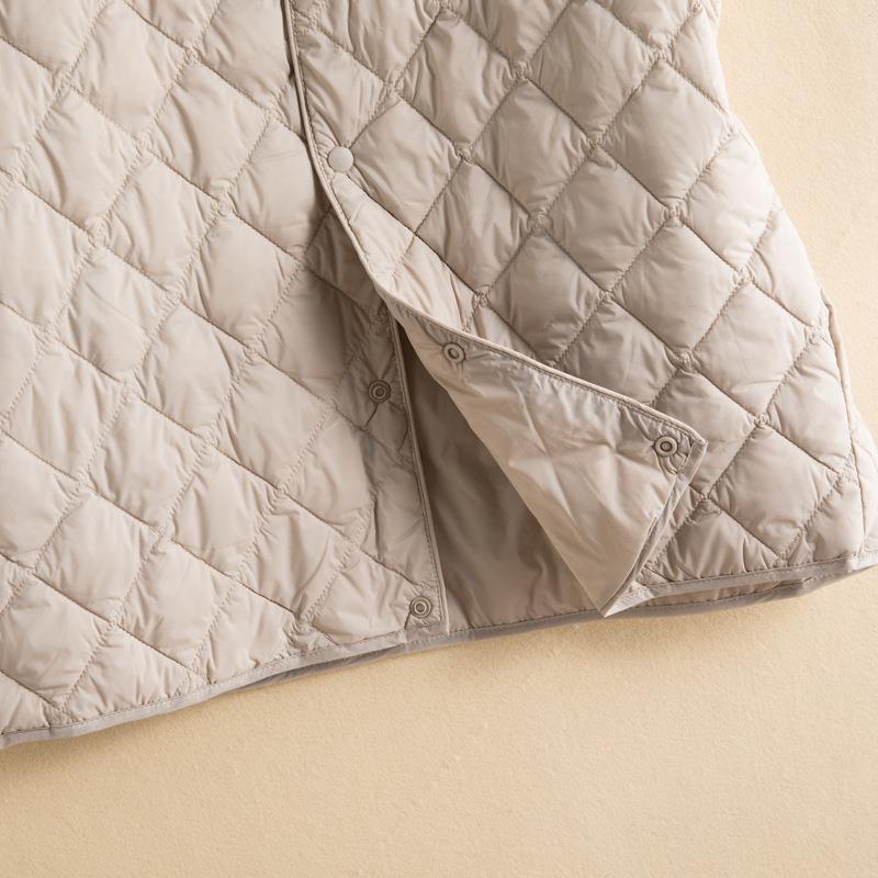 Otoño e Invierno moda rombo abajo Chaleco de algodón de las mujeres versátil ligero Chaleco Corto chaleco cálido abrigo moda image 4
