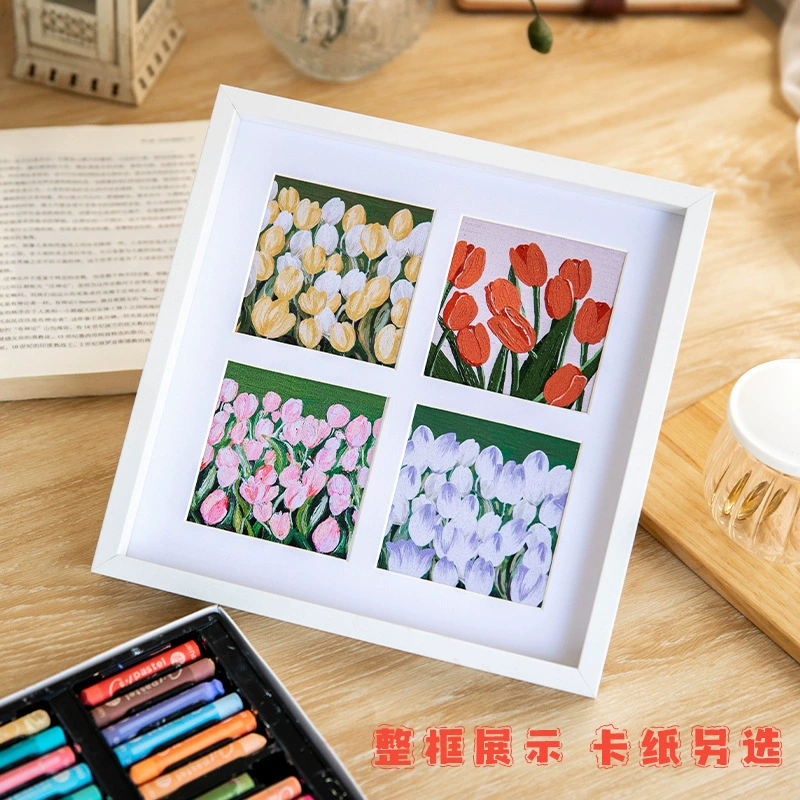 Масляный мелок, квадратная трехмерная фоторамка, DIY