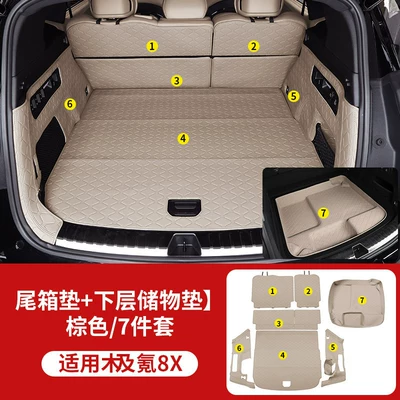8X Full-Surround Trunk Mat, Eco-Friendly: Trunk Mat - 8x-brown-all-inclusive-lower-trunk-storage-mat-7-piece-set-1500