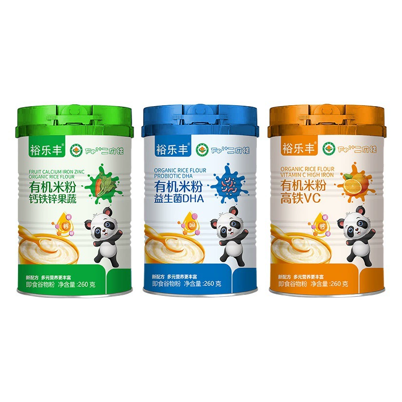 Органический рисовый порошок Yulefeng, мультивитаминный, с высоким содержанием железа, оригинальная рисовая каша, пищевая добавка, 260 г, банка, органический, с высоким содержанием железа