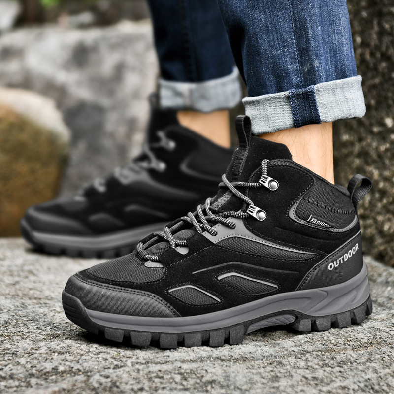 Transfronterizo otoño y invierno para hombres al aire libre zapatos de montaña zapatos de trabajo zapatos de protección laboral suela gruesa zapatos de senderismo resistentes al desgaste