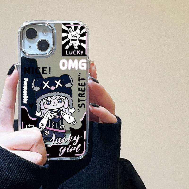 High-Fashion and Cool Girl-Friendly iPhone 17 Pro Max Phone Case, Compatible with iPhone 16, Apple 13, Electroplated Mirror Surface, 14/15