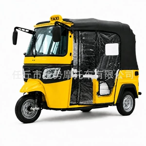 Fuel-powered three-wheeled motorcycle with canopy for passenger transport, Southeast Asian cross-border TUK-TUK passenger three-wheeled motorcycle