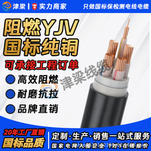 YJV国标纯铜阻燃电缆线工程低压电力电缆2/3/4/5芯10~300平方电线