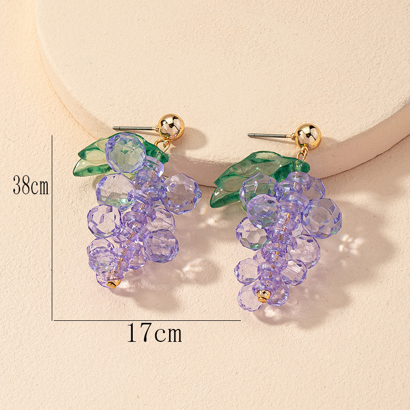 Korea Personality Cute Asymmetric Fruit Earrings Contrast Color Earring display picture 4