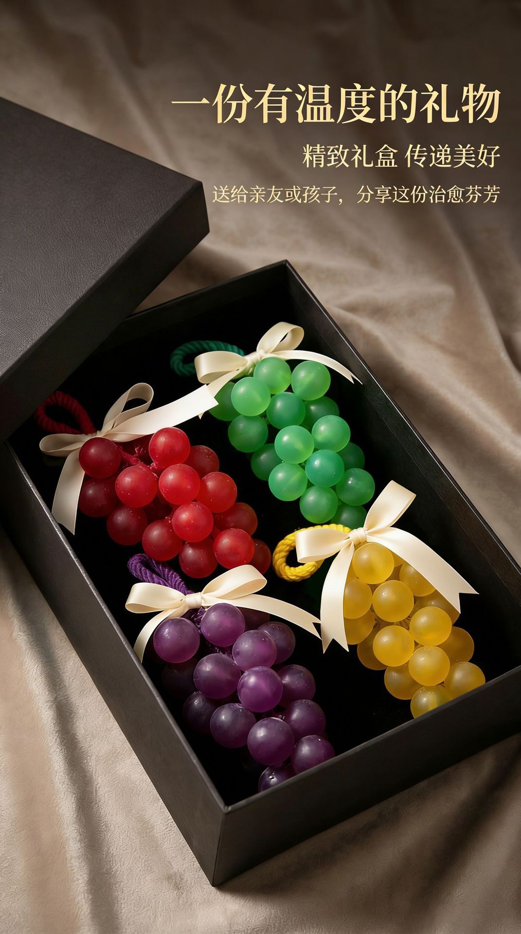 Macaron Grape Handmade Soap Gift Box with Mugwort Extract Purple Rose Scent 130g preparation