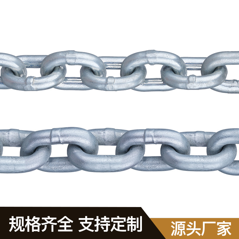 伯虎厂家批发多规格去毛刺英制圆环铁链子护栏镀锌链条防护铁链条